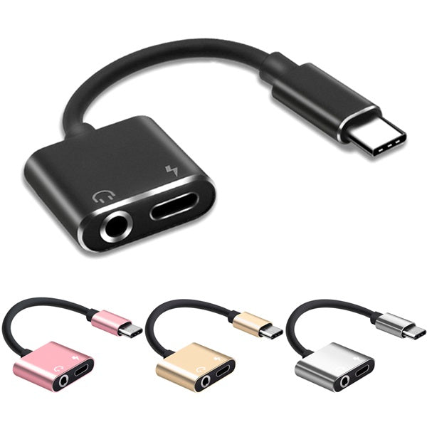 Adaptor audio 2 in 1, de la USB tip c la mufa jack de 3,5 mm ?i auxiliar