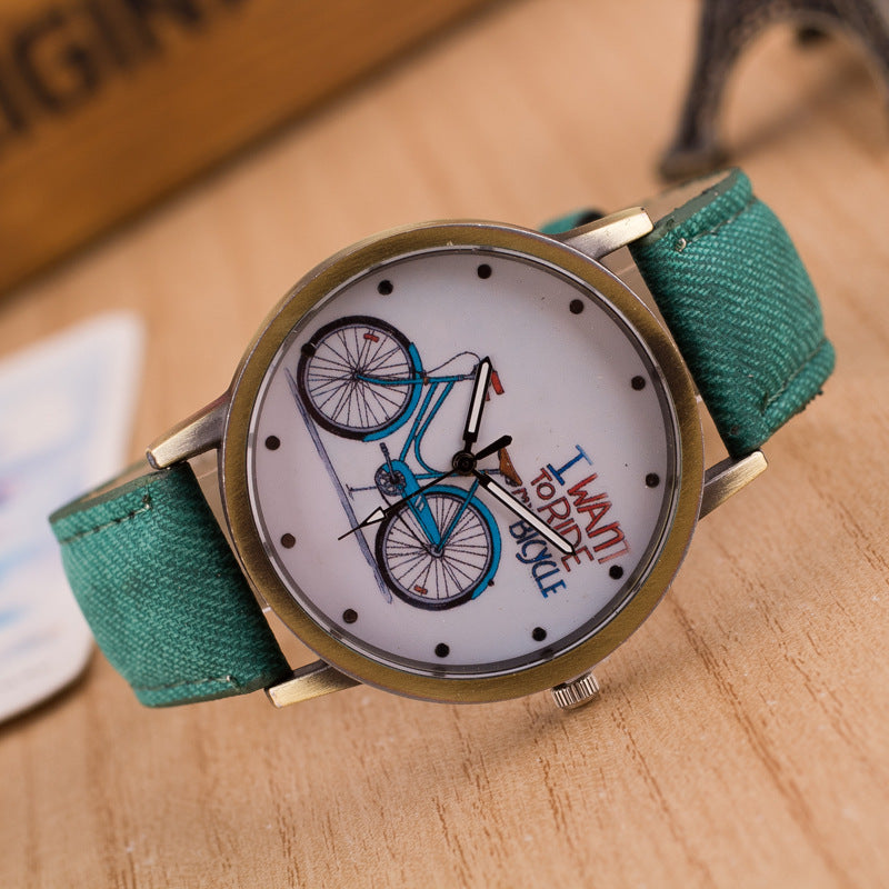 Ceas cu o bicicleta pe cadran, cu Quartz, model unisex, pentru barbati si femei, ceasuri de mana Unique, de oferit cadou