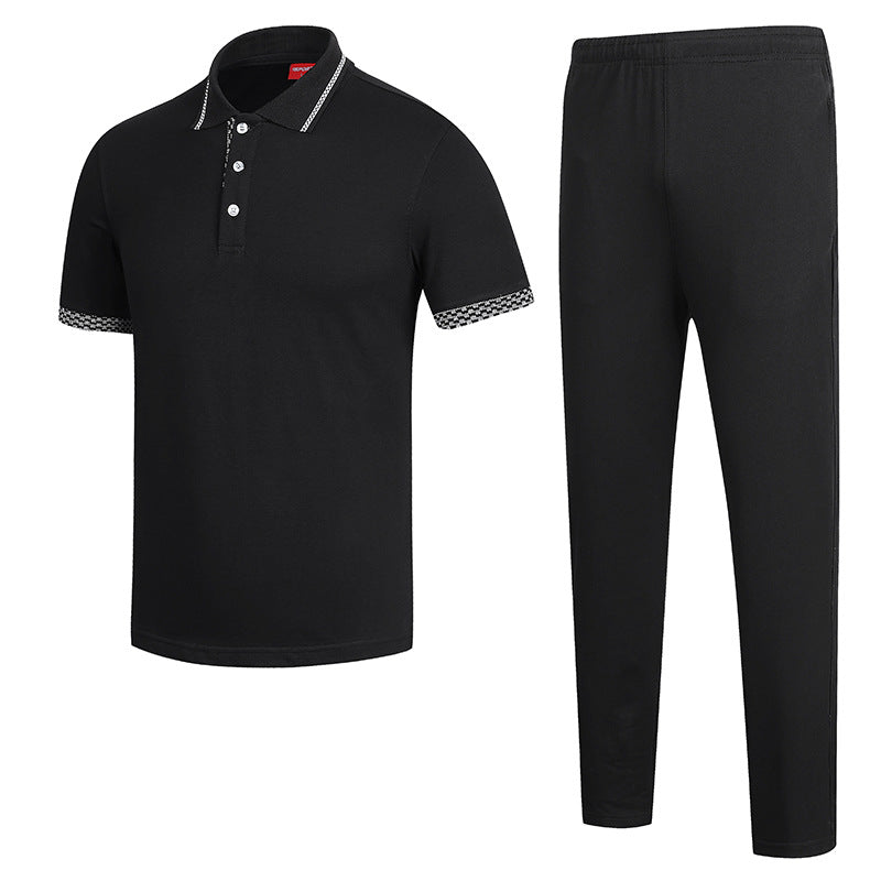 Compleu sport pentru barbati, de vara, cu tricou cu maneca scurta ?i pantaloni