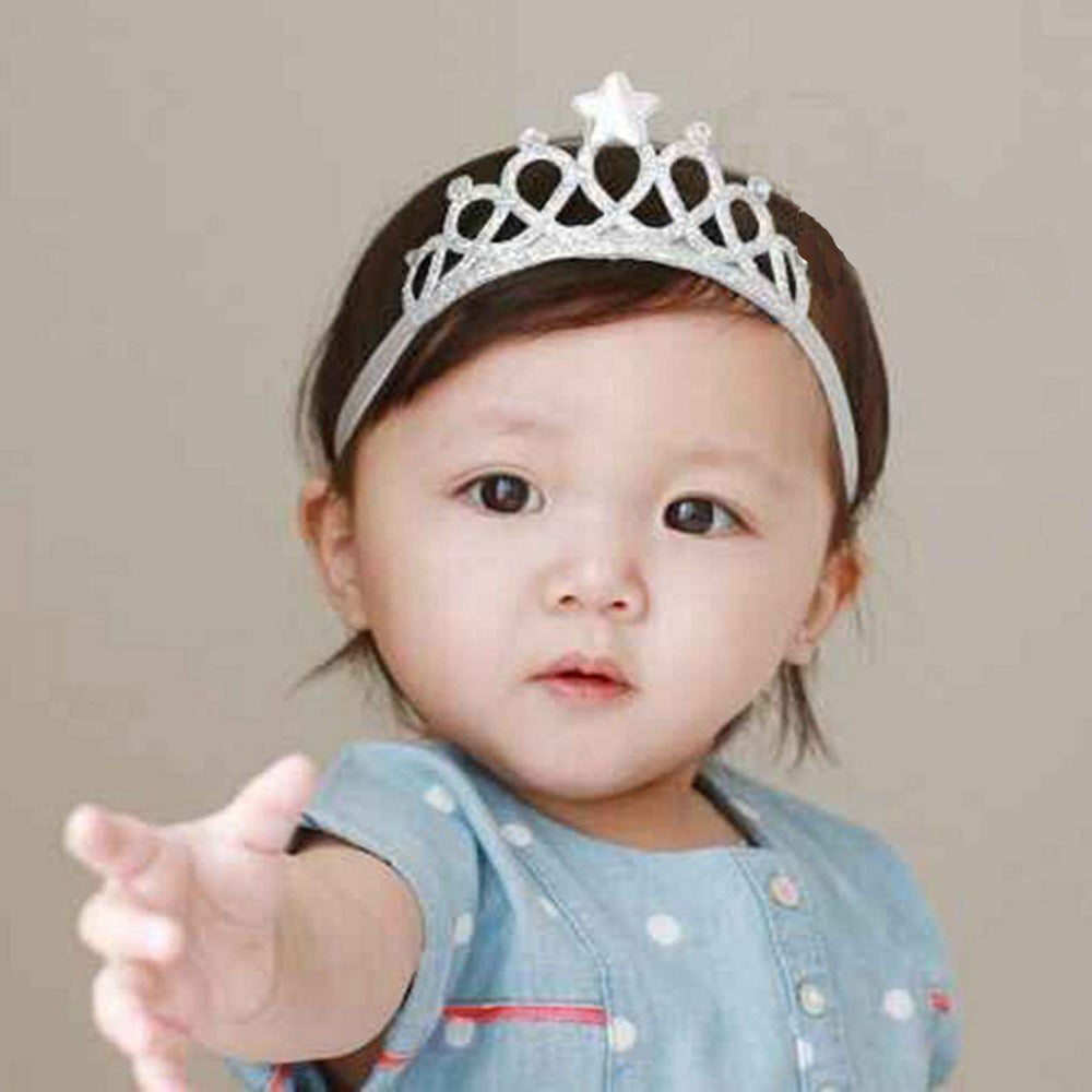Nou model de coroana cu stele, bentite de cap pentru fetite mici, elastice pentru prins parul, coronite pentru petrecerea de ziua de nastere a copiilor