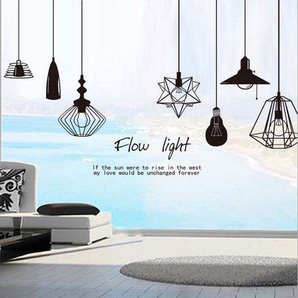 Sticker de perete din gama DIY, Do It Yourself, Fa tu singur, Candelabru de Personalitate, model 3D, decoratiune ambientala autocolanta detasabila, ce poate fi scoasa sau inlocuita