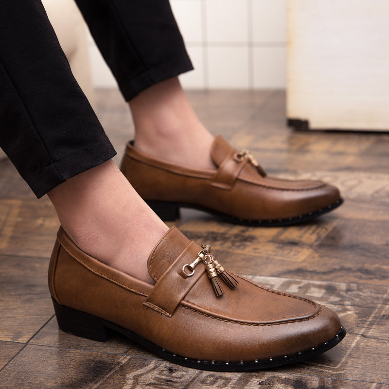 Pantofi tip Oxford pentru barbati, cu ciucuri si piele cu microfibra, model casual comod
