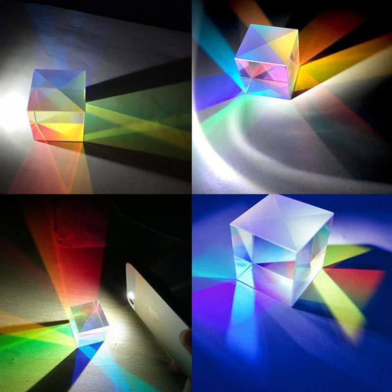 Prisma hexagonala din sticla optica, pentru predarea spectrului solar la fizica, fenomenului care duce la aparitia curcubeului