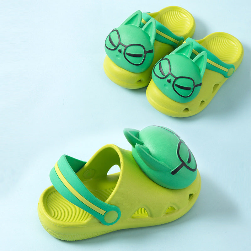 Papuci de vara pentru copii, de interior, anti alunecare, cu animatii simpatice