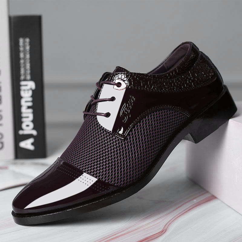 Pantofi moderni pentru barbati, din piele ecologica, material care respira, stil business, potriviti pentru nunta