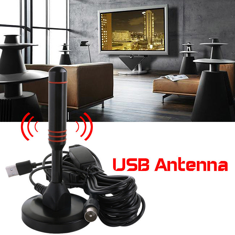 Antena TV, USB, amplificator dual, Omnidirectional, Vertical, interior