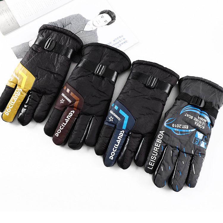 

Mănuși de iarnă pentru bărbați, model gros și călduros, casual, cu imprimeu, mănuși pentru sport și ciclism