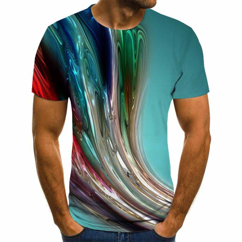 

Tricou de vară pentru bărbați, cu decolteu rotund și mânecă scurtă, cu imprimeu