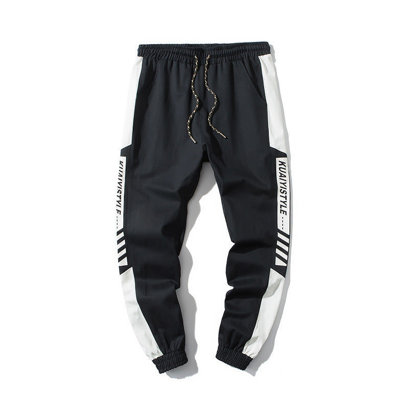 Pantaloni casual si sport pentru barbati, model la moda, pantaloni din bumbac cu elastic la glezna, potriviti pentru timpul liber