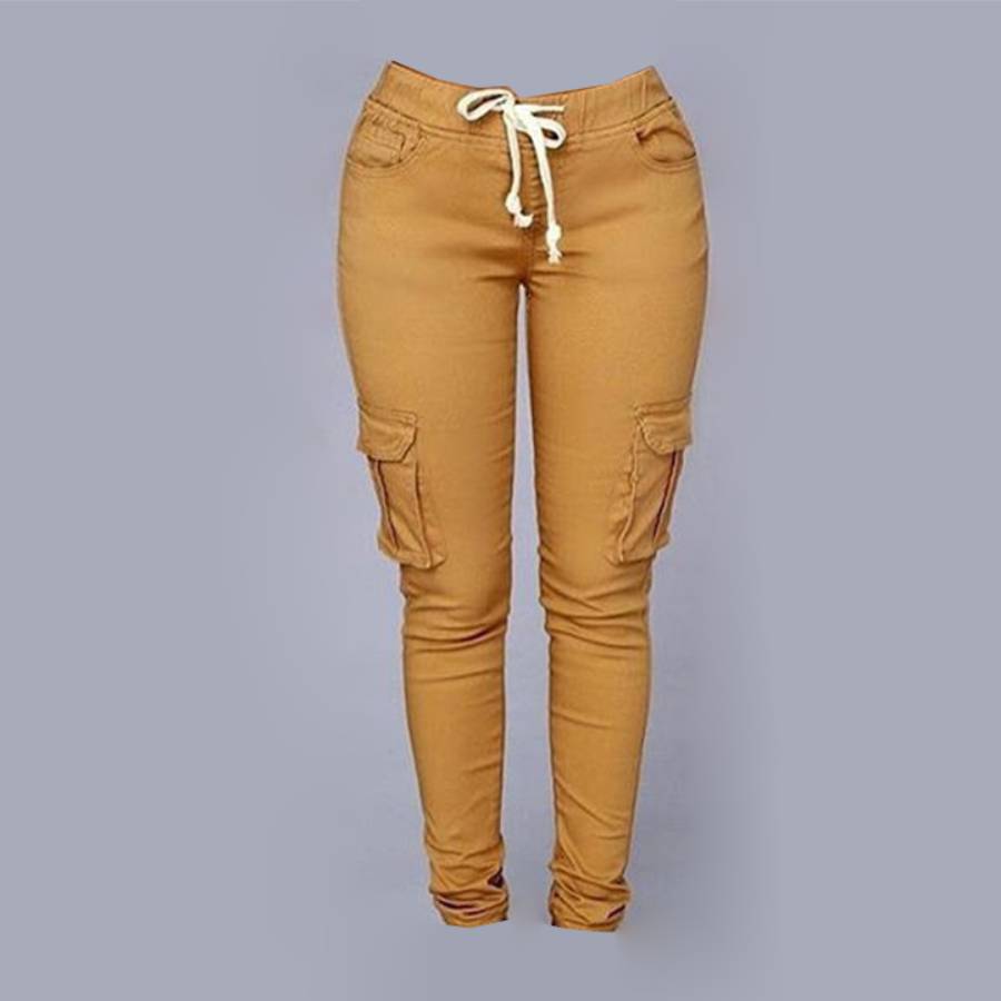 Pantaloni moderni pentru femei, culoare uni, cu elastic in talie, pentru timpul liber