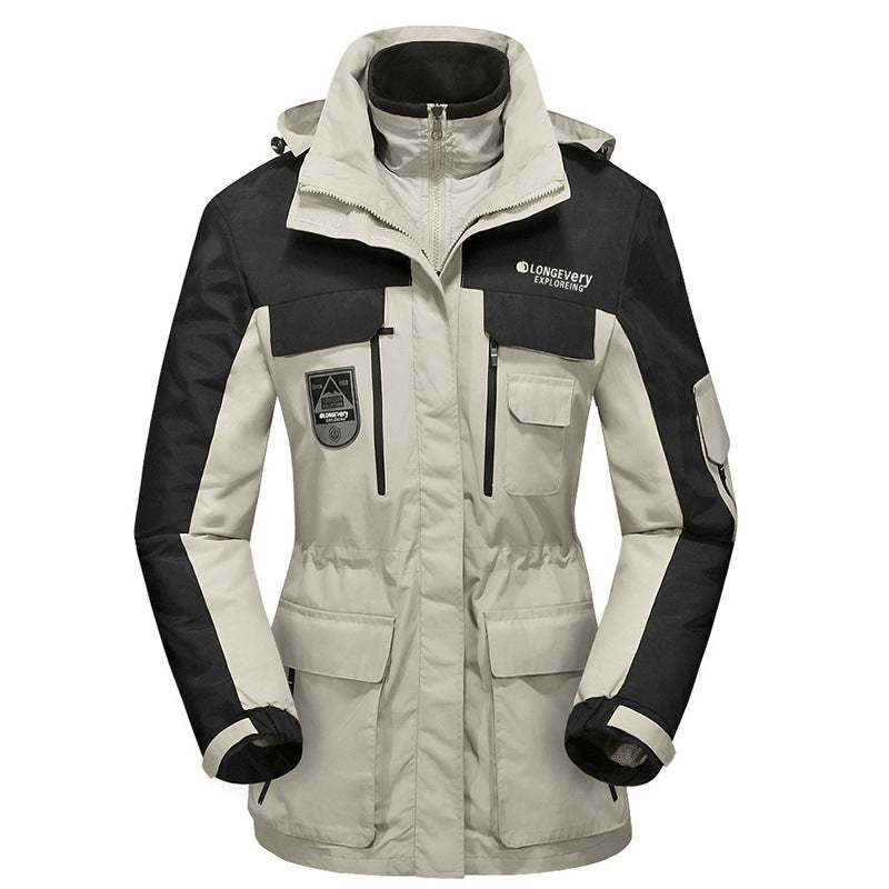 Jacheta de iarna unisex, model calduros, potrivit impotriva vantului, haina cu gluga detasabila, potrivita pentru activitati in aer liber
