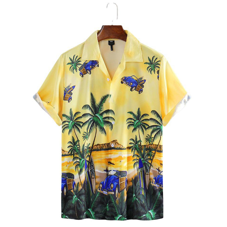 Tricou cu maneci scurte pentru barbati, model casual, tricou cu imprimeu colorat potrivit pentru sezonul de vara