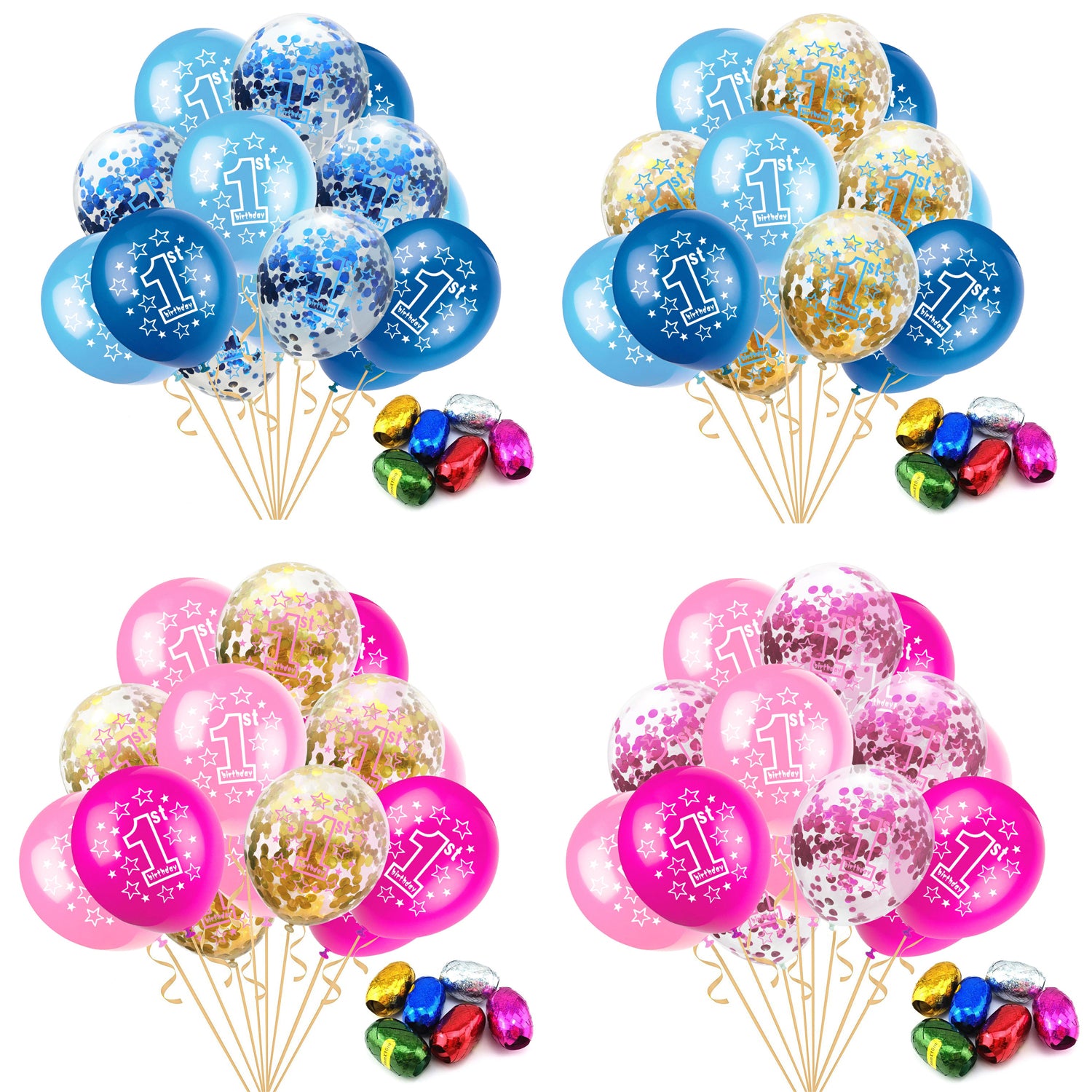 Set de baloane pentru petrecere, cu confetti, colorate, pentru zi de na?tere