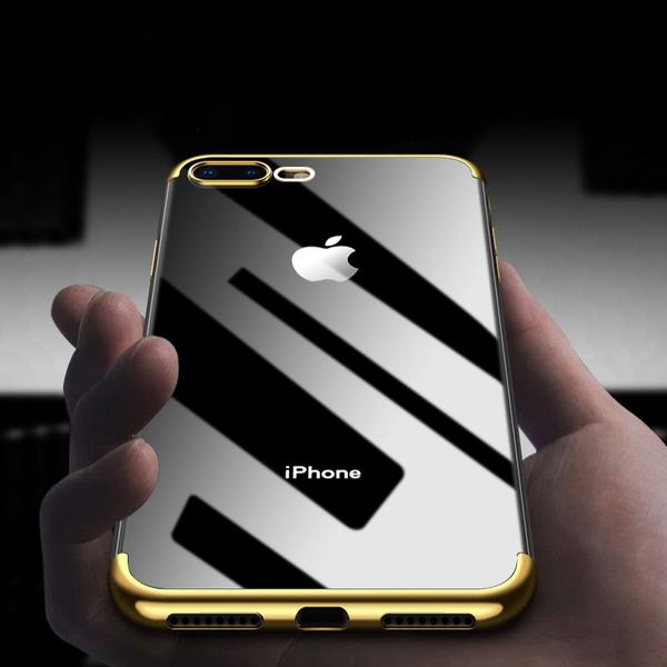 

Husa de telefon transparenta, electrogalvanizata, pentru iPhone X/6/6 Plus/7/7 Plus/8/8 Plus