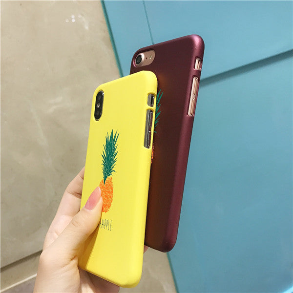 Nou model de husa de telefon, ingenios, model frosted (inghetat) cu un ananas imprimat, pentru barbati si femei, husa de protectie pentru iPhone