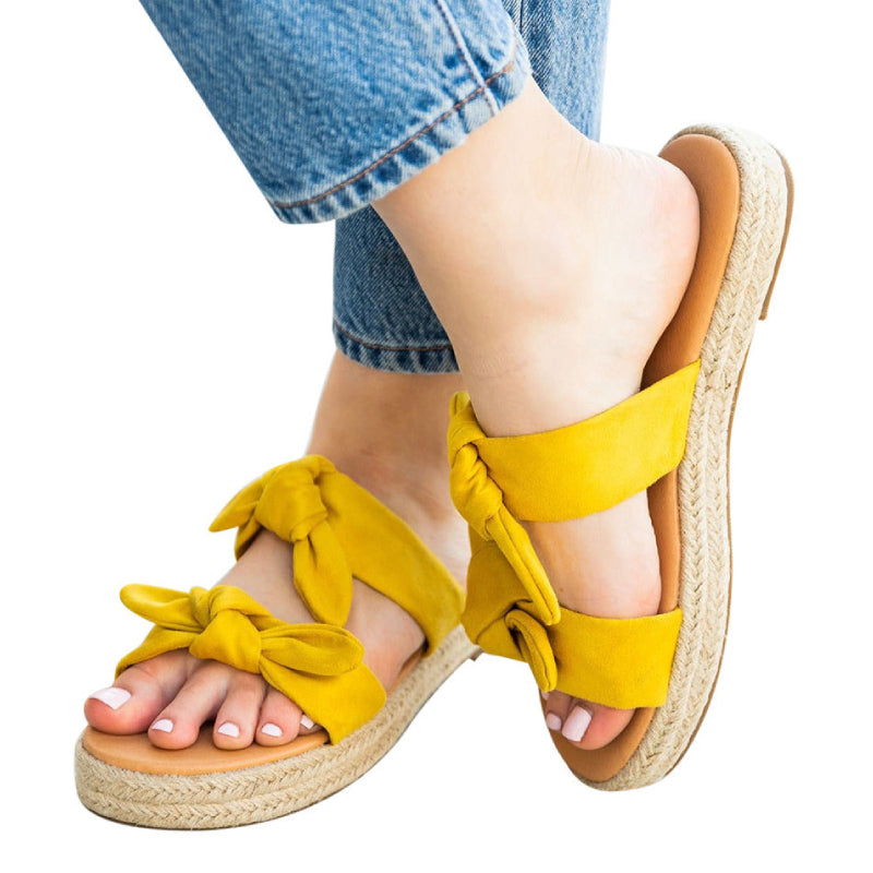 Papuci cu funda pentru femei, sandale cu talpa impletita