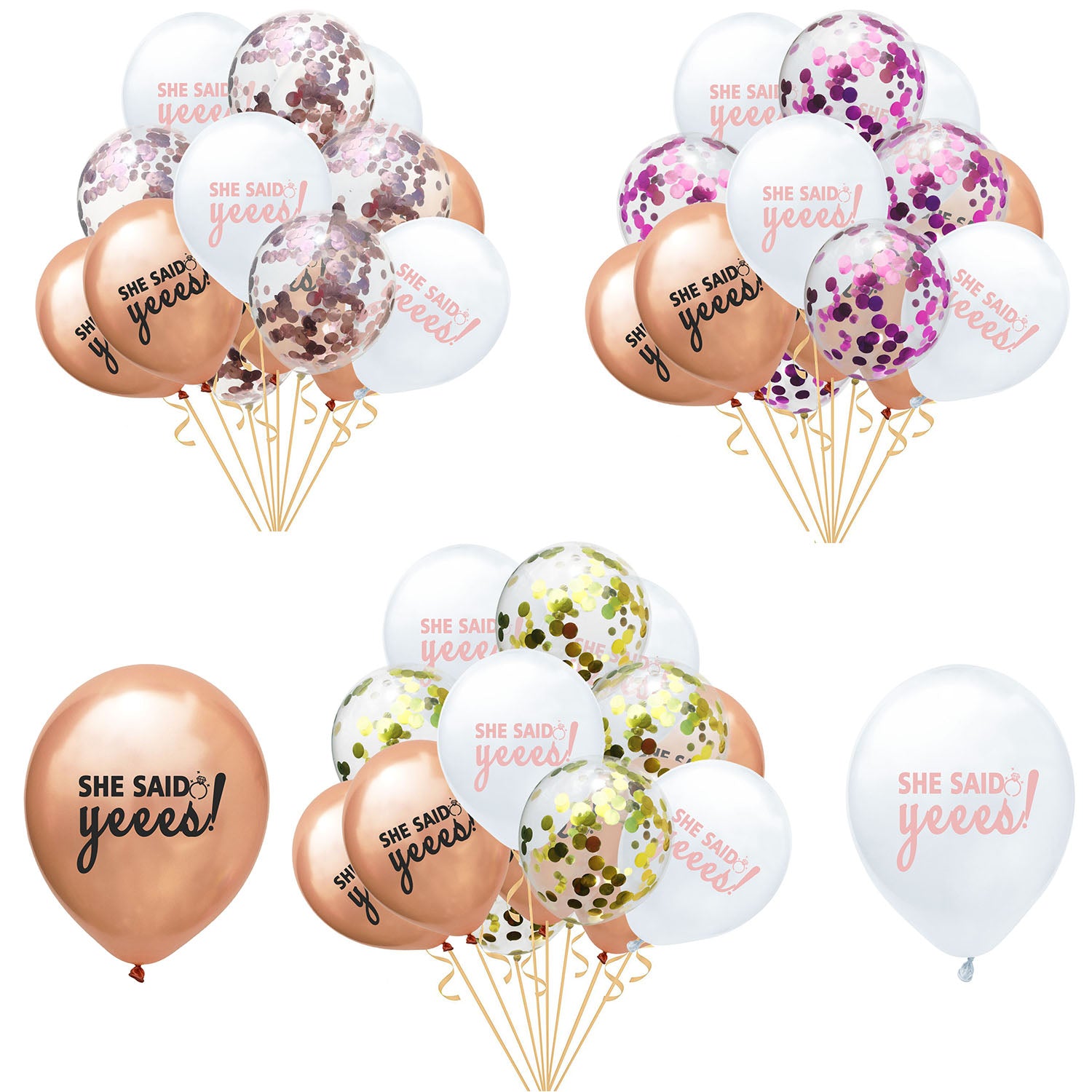 

Balon Auriu Confetti, Balon Alb si Aur Roz, 12 Inci, Decor Petrecere Nunta