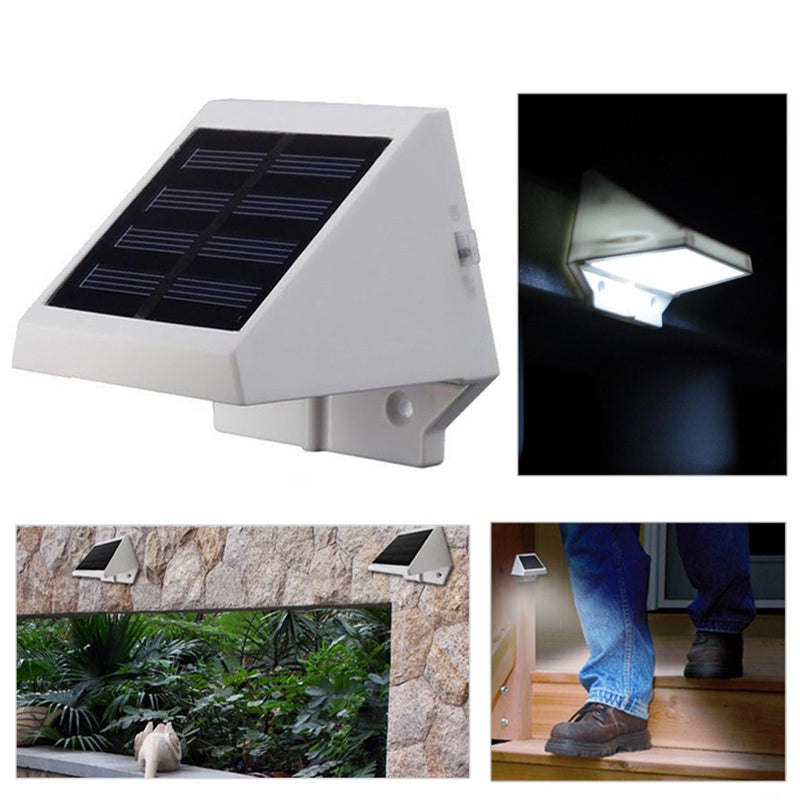 Veioza de Exterior Alimentata Solar cu 4led-uri de lumina, pentru Drum la Etaj, Montata pe Perete, si pentru Curte, Gardul Gradinii