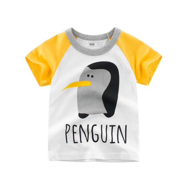 imbracaminte din bumbac pentru copii sau pentru bebelu?i, tricou cu pinguin simpatic, pentru vara