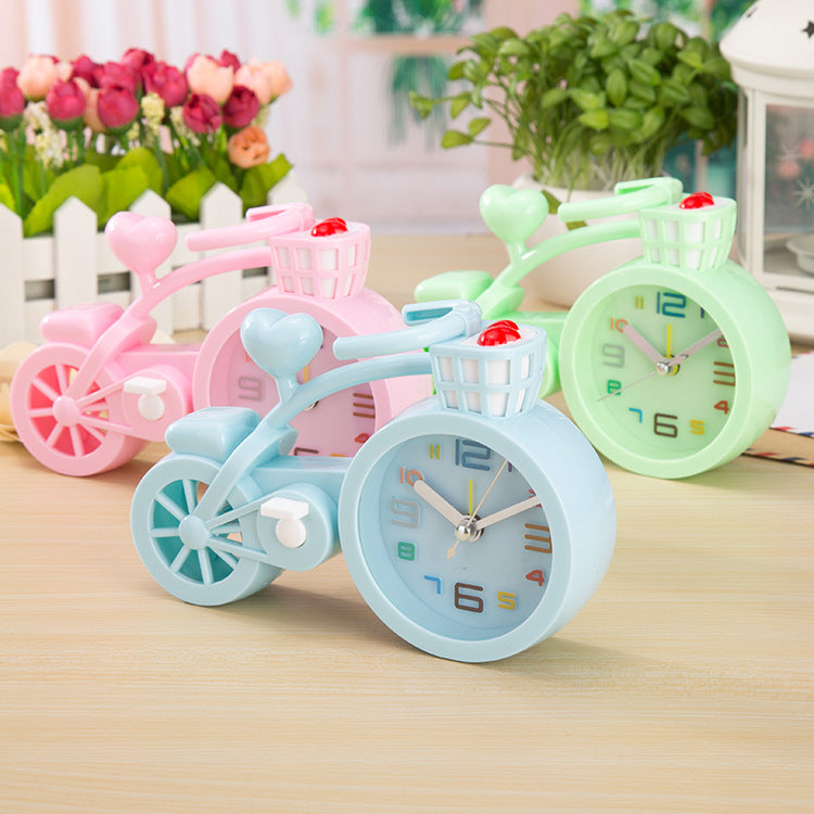 Decoratiune interioara sub forma de ceas cu alarma, model bicicleta, potrivit pentru cadou