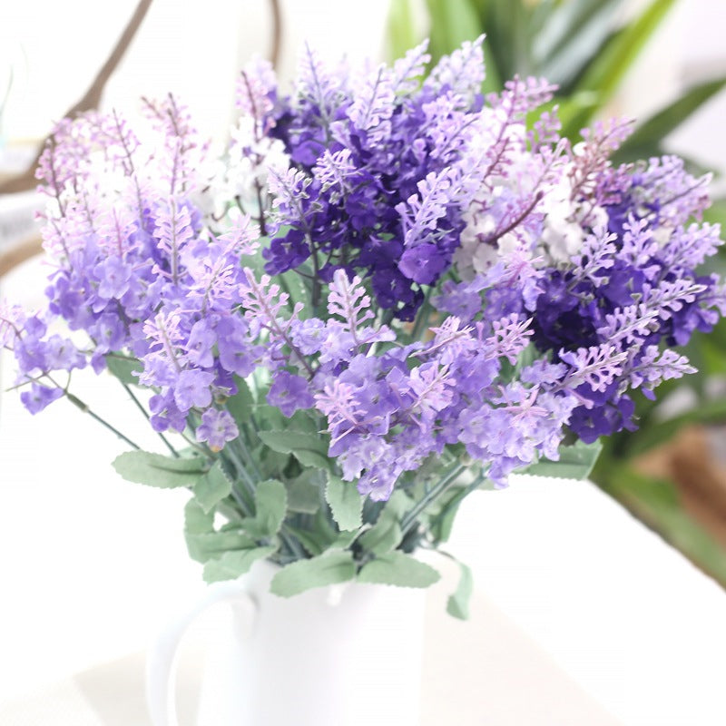 Buchet de 4 bucati la set 10 inflorescente artificiale de levantica, flori sintetice pentru decoratiunile de nunta