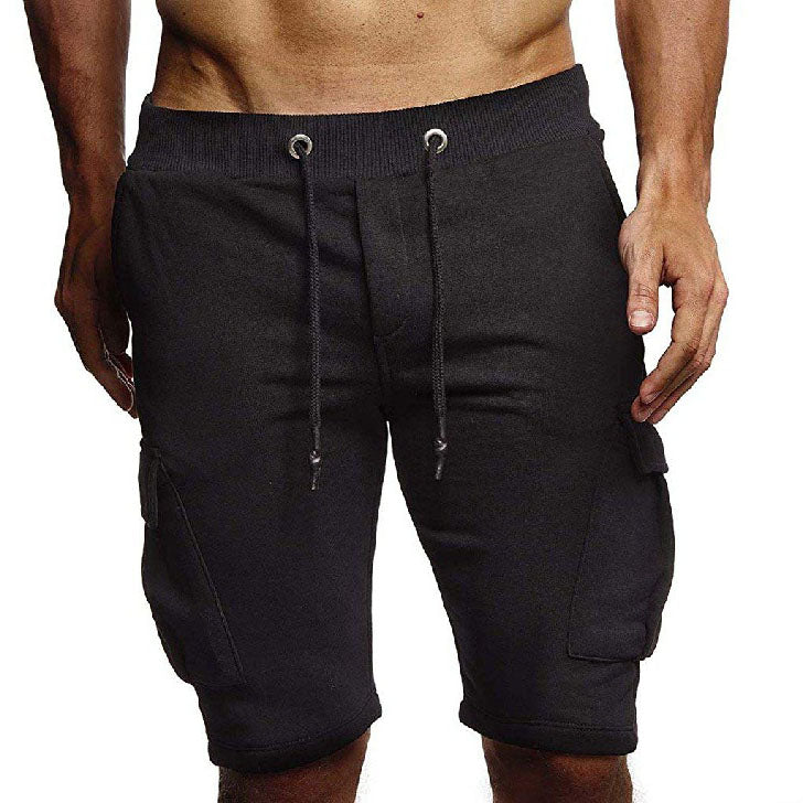 Pantaloni barbate?ti de vara, lungime 1/2, cu buzunare laterale ?i talie elastica