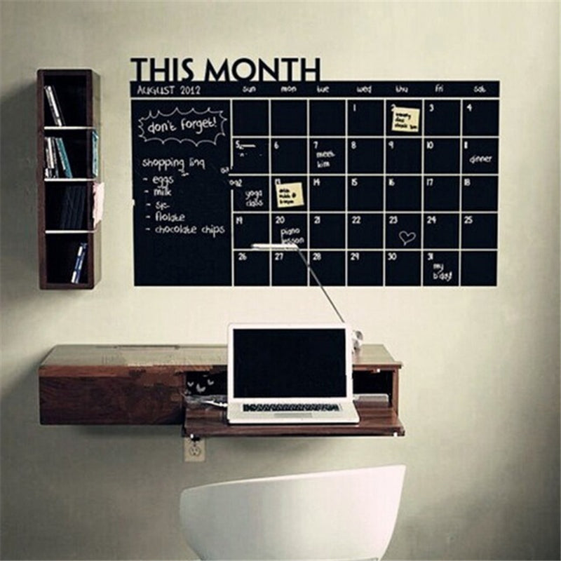 Sticker de perete in forma de tabla de scris, 60*92cm, cu calendar pentru planificarea programului lunar, pentru studiu acasa, decoratiune de perete pentru casa