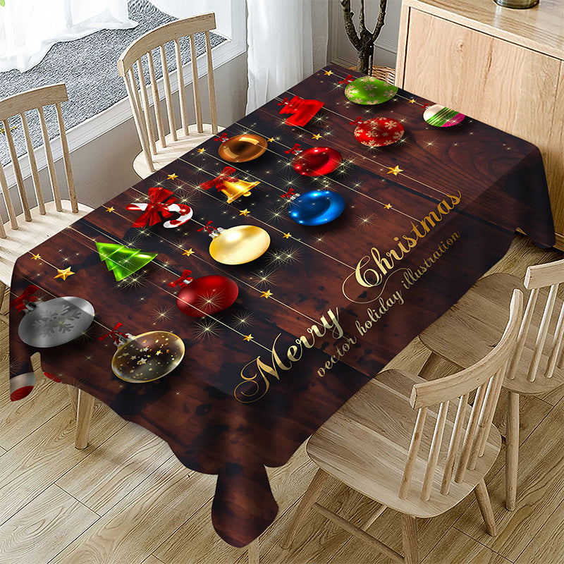 Fata de masa pentru cina in familie de Craciun, model festiv rezistent la apa, dreptunghiular, disponibila pe diverse dimensiuni
