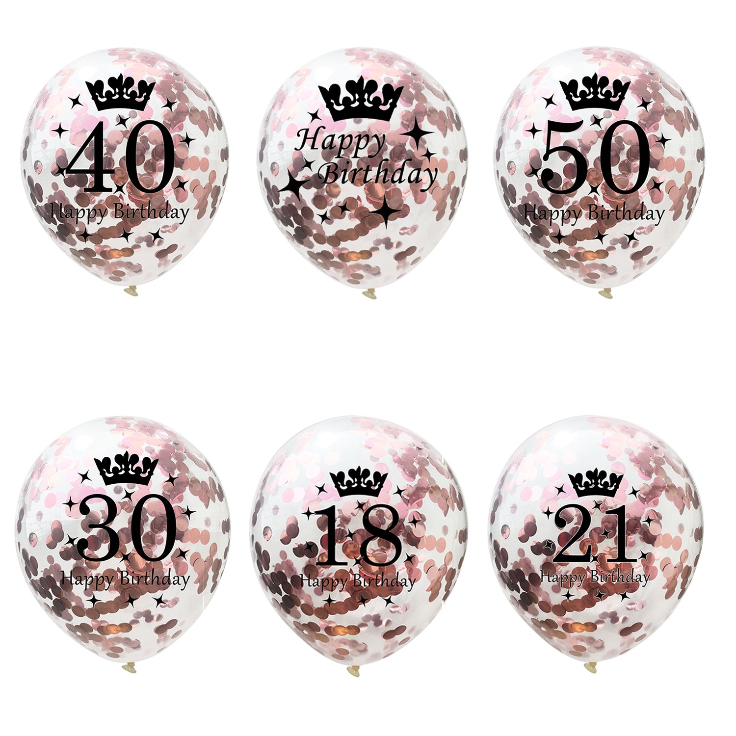 Balon 12 Inci, Latex, model Coroana Transparenta, pentru Onomastica, Balon Onomastica 30 40 50 Ani