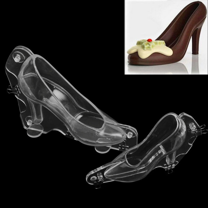 Matrita din platic in forma de pantof cu toc 3D, pentru decorarea prajiturilor sau pentru ciocolata