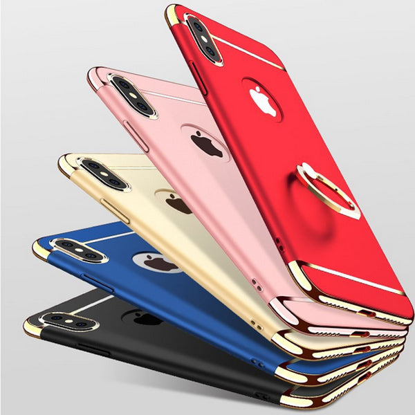 Husa de telefon electroplacata, model in trei segmente, pentru iPhone 6/7/8/plus/x