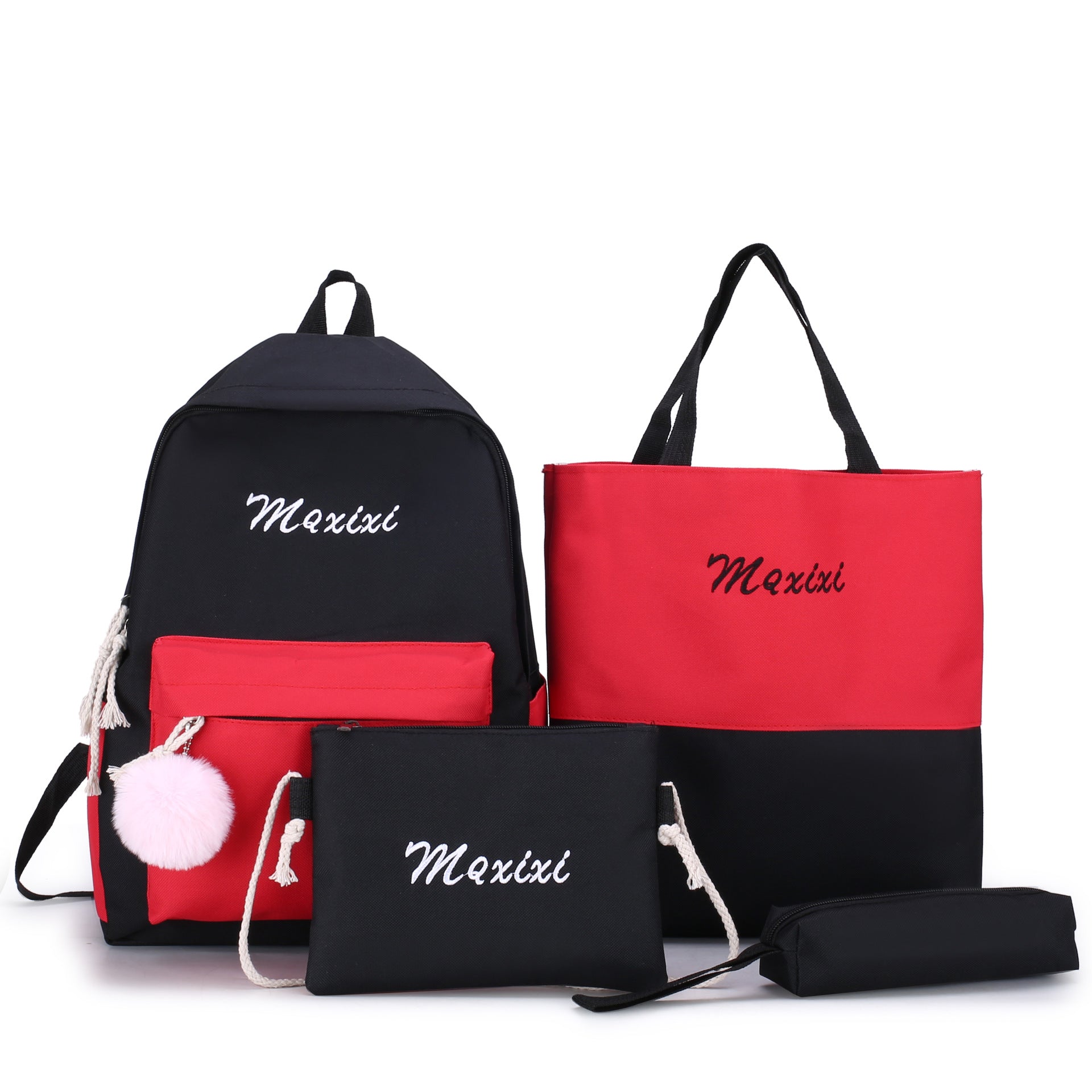 Set de 4 genti moderne si simple pentru femei, de capacitate mare, cu rucsac, geanta tote, geanta de mana si portofel