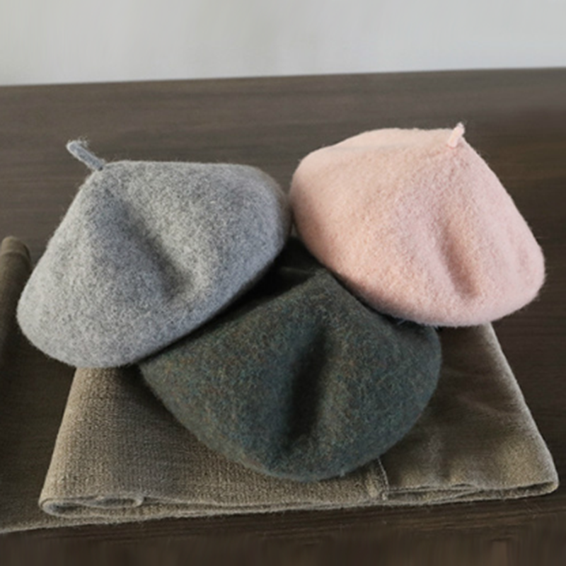 Palarii moderne unisex, din lana in culori simple, uni, model de bereta pentru femei, calduroasa, pentru iarna, potrivita pentru toate marimile