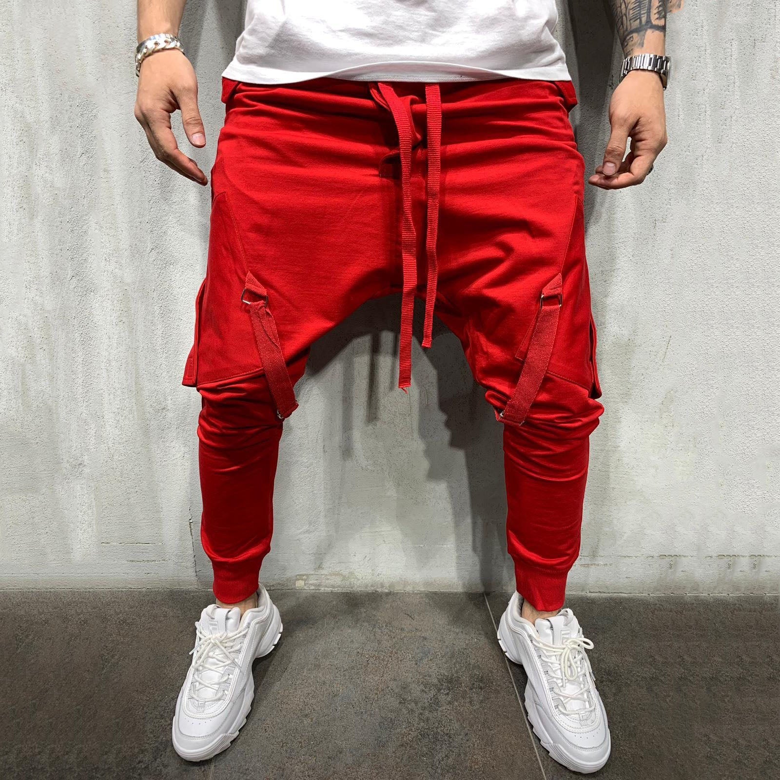 Pantaloni lungii cool pentru barbati, model hip hop cu elastic in talie