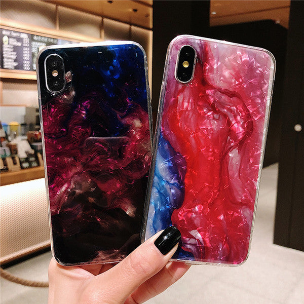 Carcasa pentru Iphone, moale, cu model de scoica