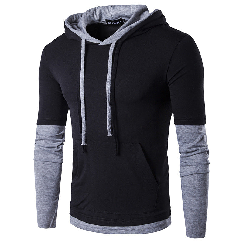 Bluza sport casual pentru barbati, cu gluga ?i maneca lunga, din bumbac delicat care respira