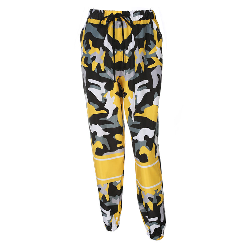 Pantaloni Camo de dama, lejeri, stil Streetwear, imprimeu camuflaj, pantaloni hip-hop sau de jogging