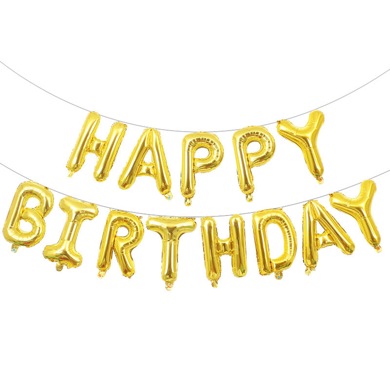 16 Inci Balon cu Folie Happy Birthday, cu Litere, Decoratiune Petrecere Onomastica