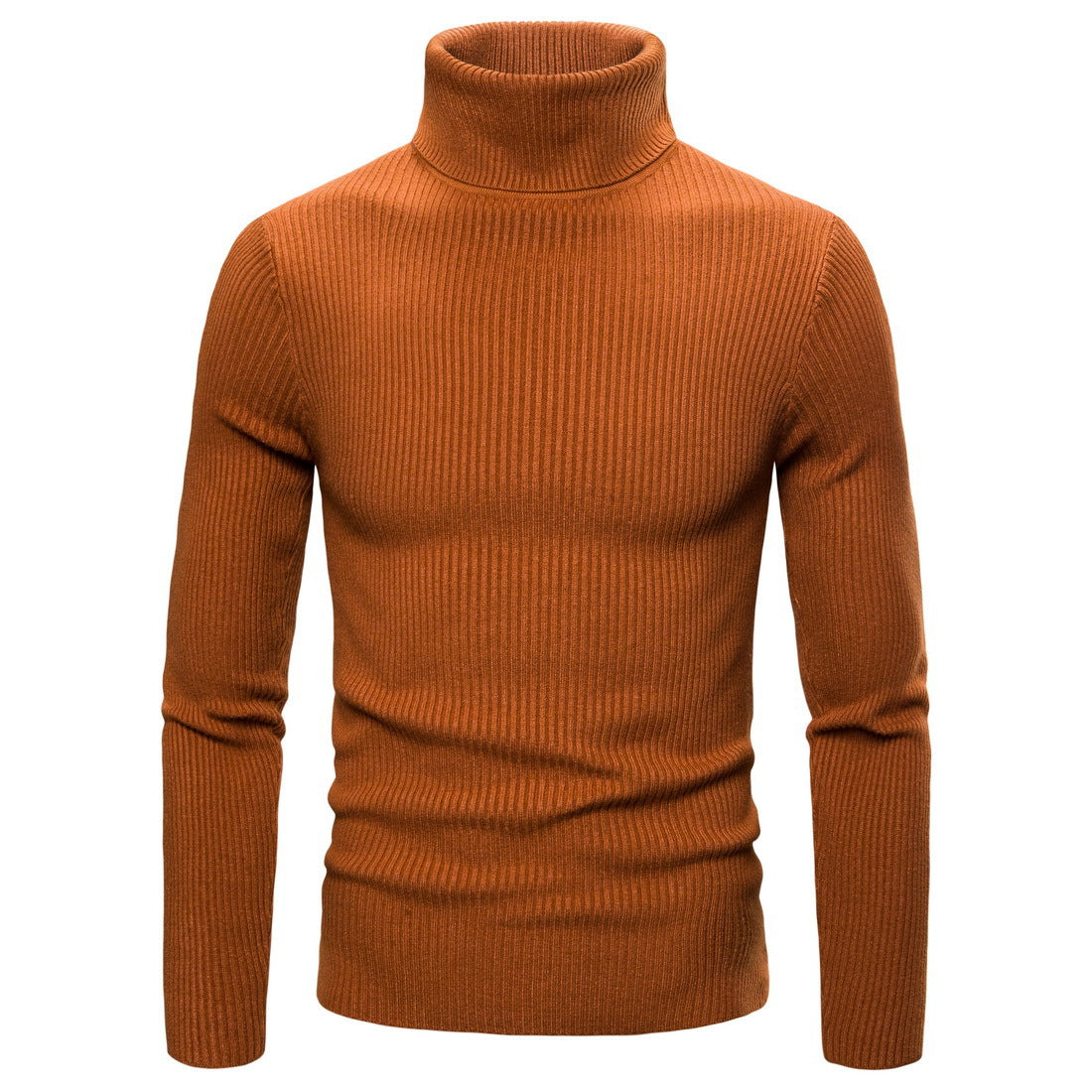Pulover de toamna si iarna pentru barbati, din tricot delicat, cu guler inalt, pulover mulat pe corp, disponibil pe mai multe culori