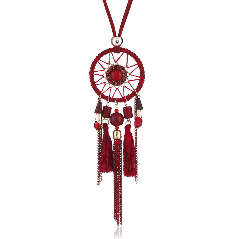 Lantisor Lung pentru Femei, din Aliaj, Set Nestemate DreamCatcher, cu Pandantiv model Picatura de Apa