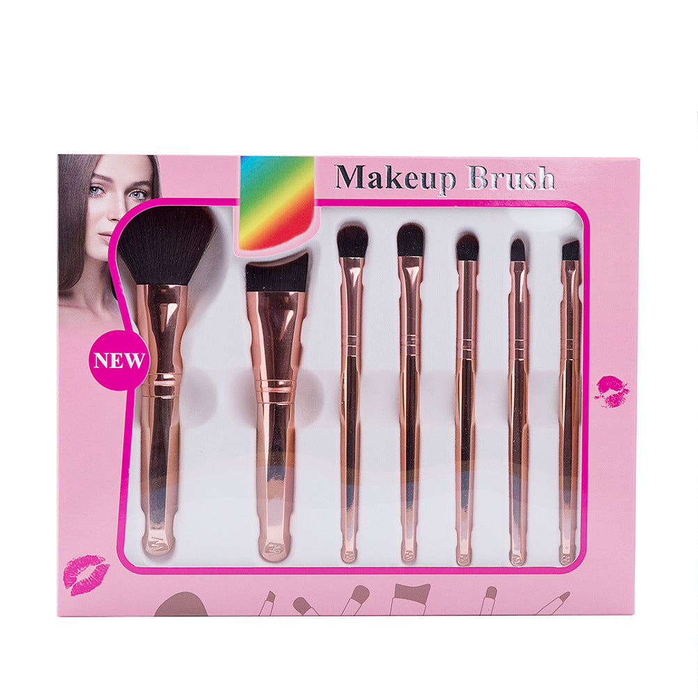 Set de 7 pensule pentru machiaj, colorate gradual, ambalate in cutie