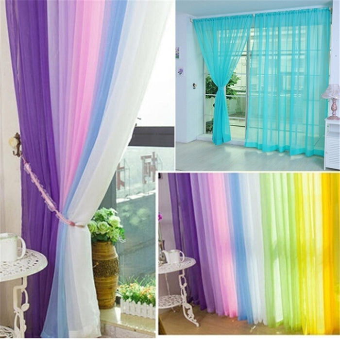 Draperii pentru ferestre, alb pur sau colorate uni, 100*200/100*270cm, ideale pentru decoratiunile de nunta, perdele transparente, decoratiune casa