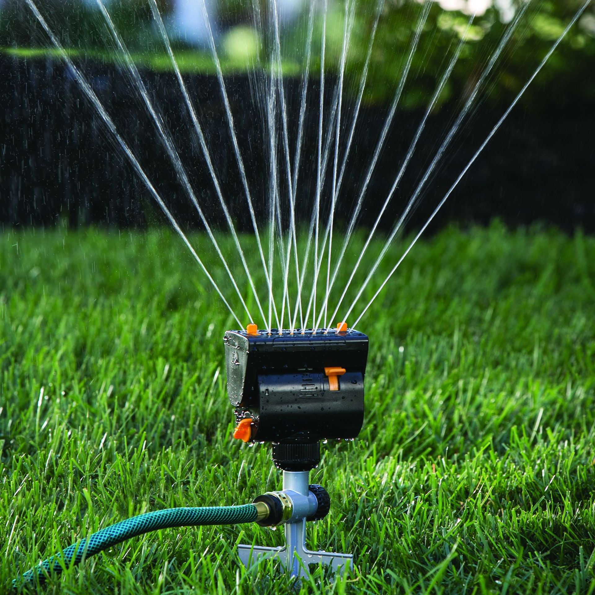 

Sistem de irigație pentru peluză sau grădină, sprinkler cu 16 orificii pentru udarea straturilor