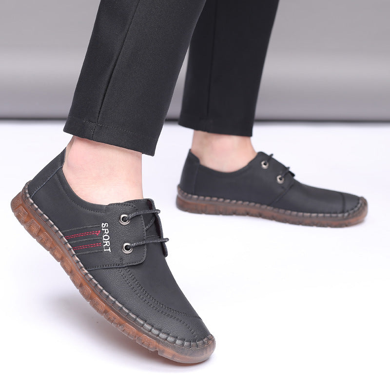 

Pantofi casual pentru bărbați, din piele, cu șireturi și talpă flexibilă