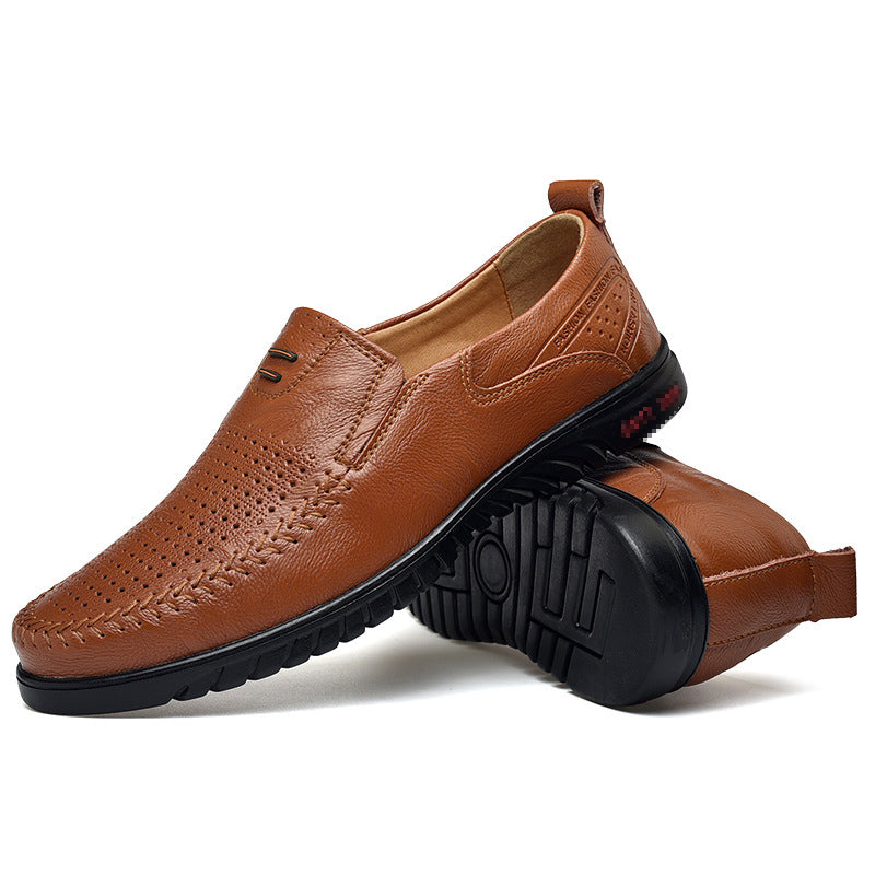Pantofi moderni pentru barbati, din piele ecologica, material cu perforatii care respira, model casual stil Oxford