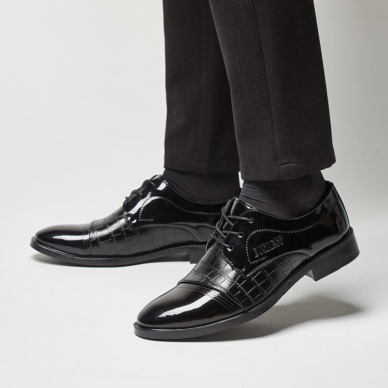 Pantofi moderni tip business pentru barbati, din piele ecologica, potriviti pentru nunta