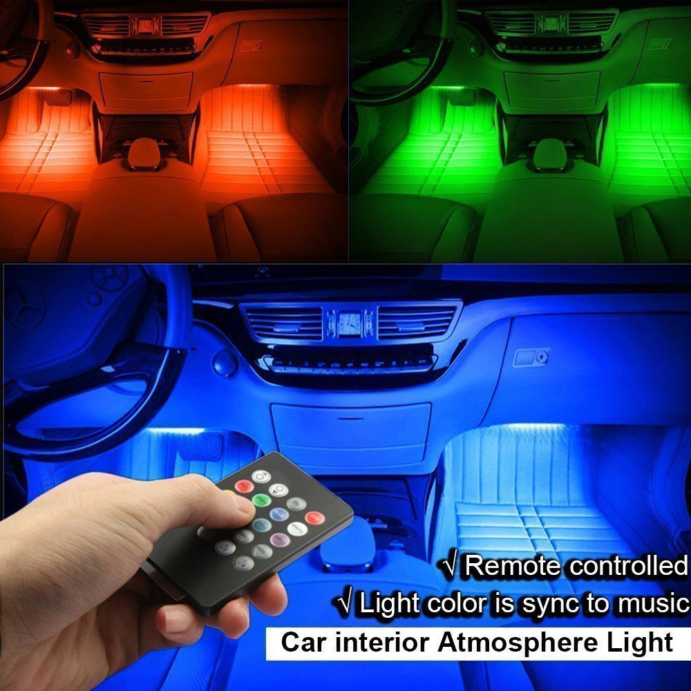 Decoratiuni cu leduri luminoase pentru interior auto, cu telecomanda