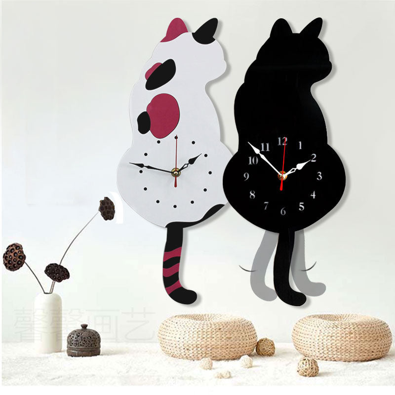 

1pcs Ceas de perete creativ In forma de pisica, decor pentru casa