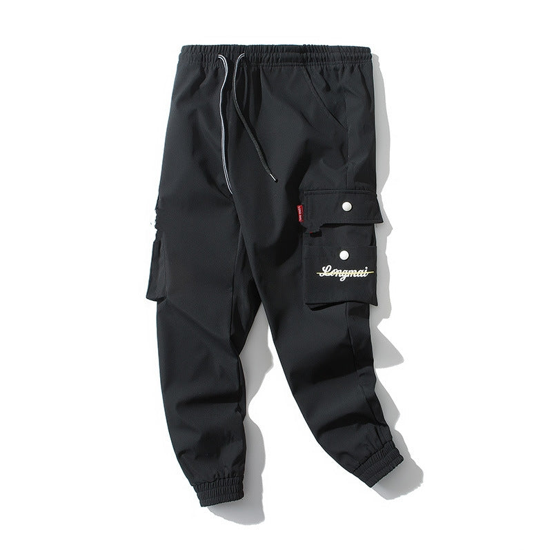 Pantaloni casual si sport pentru barbati, model la moda, pantaloni din bumbac cu talie si glezne elastice, potriviti pentru timpul liber