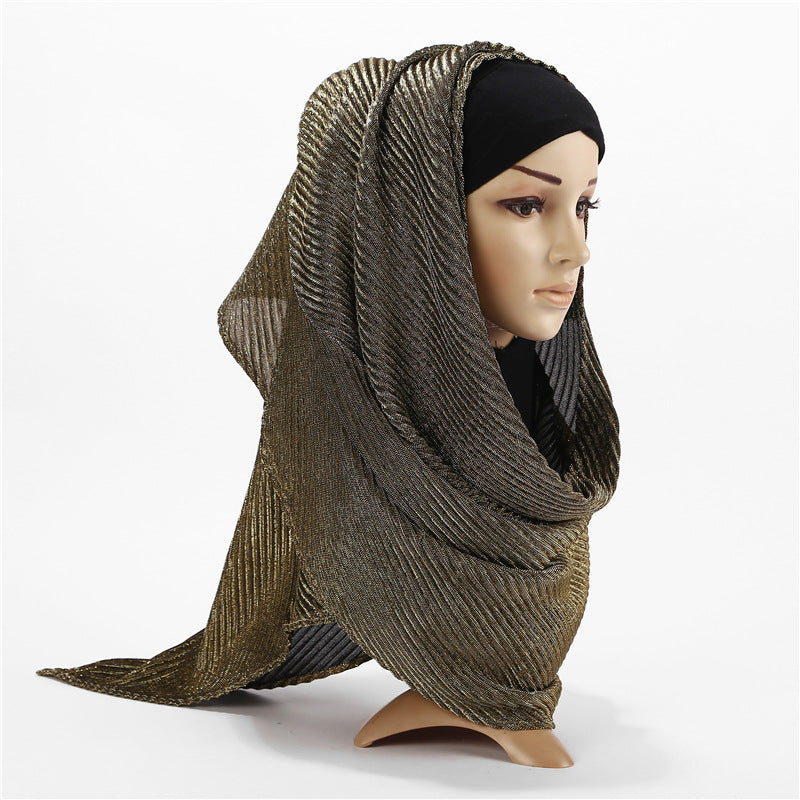 Esarafa culoare uni pentru femei, hijab din material delicat, sal lung in stil musulman, esarfa stralucitoare